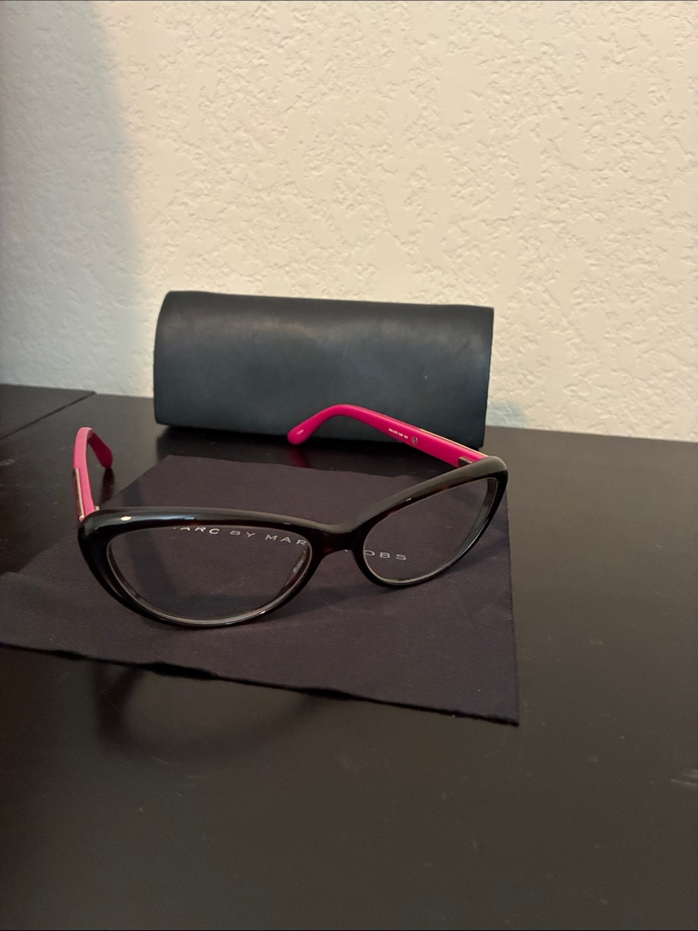 Marc By Marc Jacobs Black Frame with Pink Temples Cat Eye Glasses